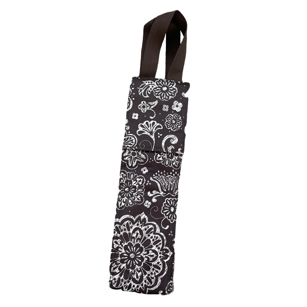 Thirty One Insulated Wine Tote Baby Bottle Cooler Bag Brown Floral with Handles